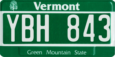 VT license plate YBH843
