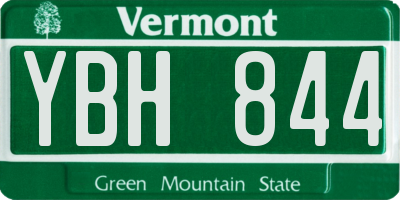 VT license plate YBH844