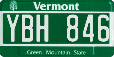 VT license plate YBH846