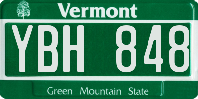 VT license plate YBH848