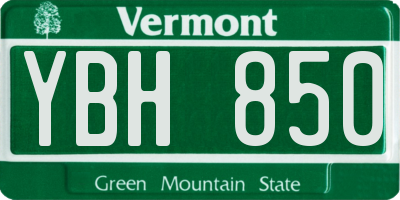 VT license plate YBH850