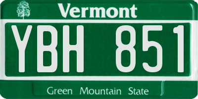 VT license plate YBH851
