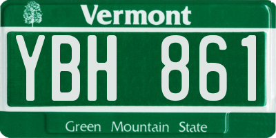 VT license plate YBH861