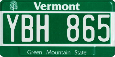 VT license plate YBH865