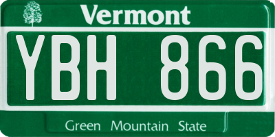 VT license plate YBH866