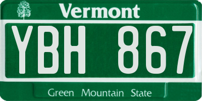 VT license plate YBH867
