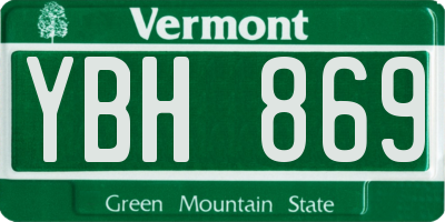 VT license plate YBH869