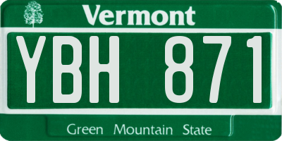 VT license plate YBH871
