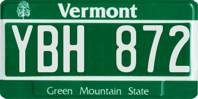 VT license plate YBH872