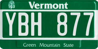 VT license plate YBH877