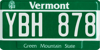 VT license plate YBH878