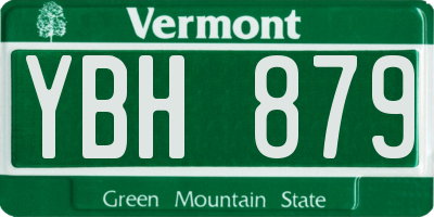 VT license plate YBH879