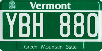 VT license plate YBH880