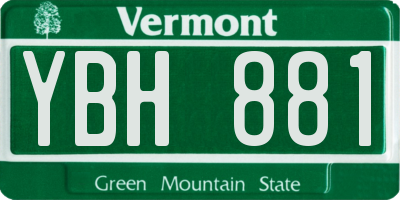 VT license plate YBH881