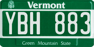 VT license plate YBH883