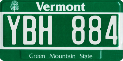 VT license plate YBH884