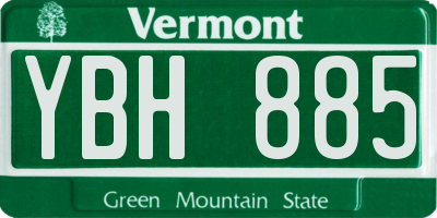 VT license plate YBH885