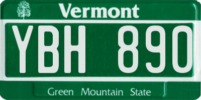VT license plate YBH890