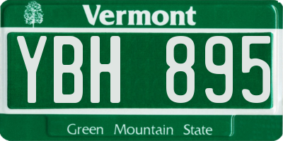 VT license plate YBH895