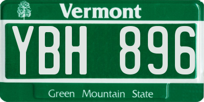 VT license plate YBH896