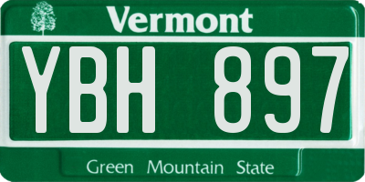 VT license plate YBH897