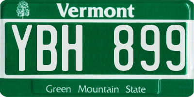 VT license plate YBH899