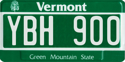 VT license plate YBH900
