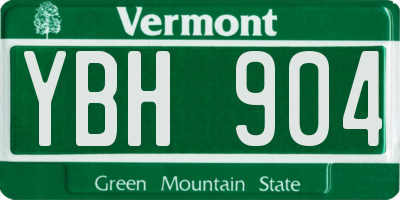 VT license plate YBH904