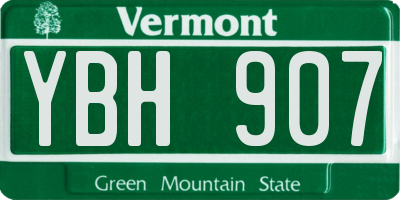 VT license plate YBH907