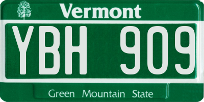 VT license plate YBH909