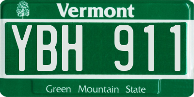 VT license plate YBH911