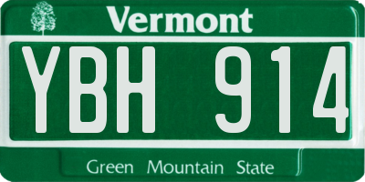 VT license plate YBH914