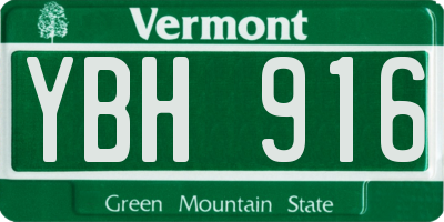 VT license plate YBH916