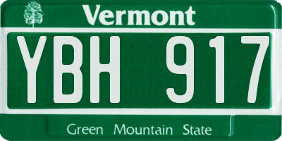 VT license plate YBH917