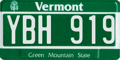 VT license plate YBH919