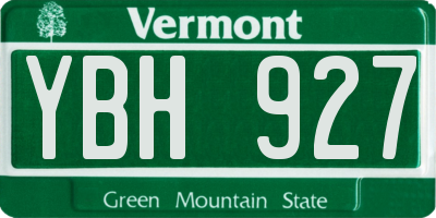 VT license plate YBH927