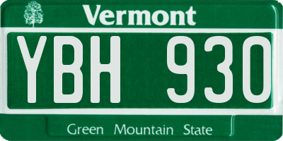 VT license plate YBH930