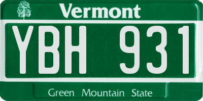 VT license plate YBH931