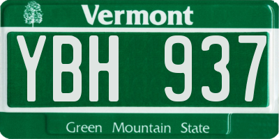 VT license plate YBH937