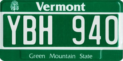 VT license plate YBH940