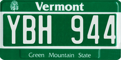 VT license plate YBH944