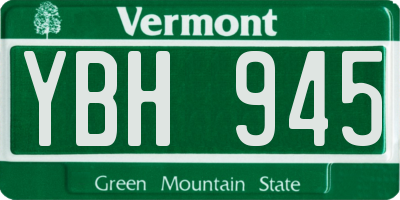 VT license plate YBH945