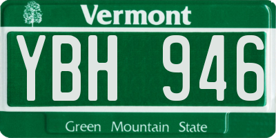 VT license plate YBH946