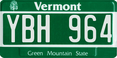 VT license plate YBH964
