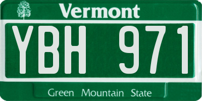 VT license plate YBH971