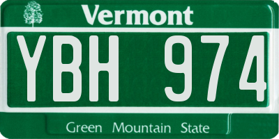 VT license plate YBH974