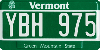VT license plate YBH975
