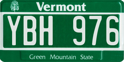 VT license plate YBH976