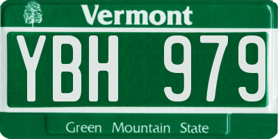 VT license plate YBH979