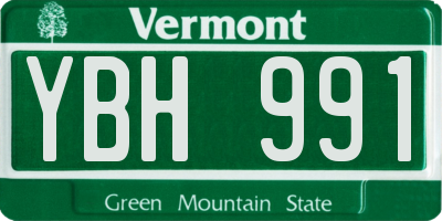 VT license plate YBH991